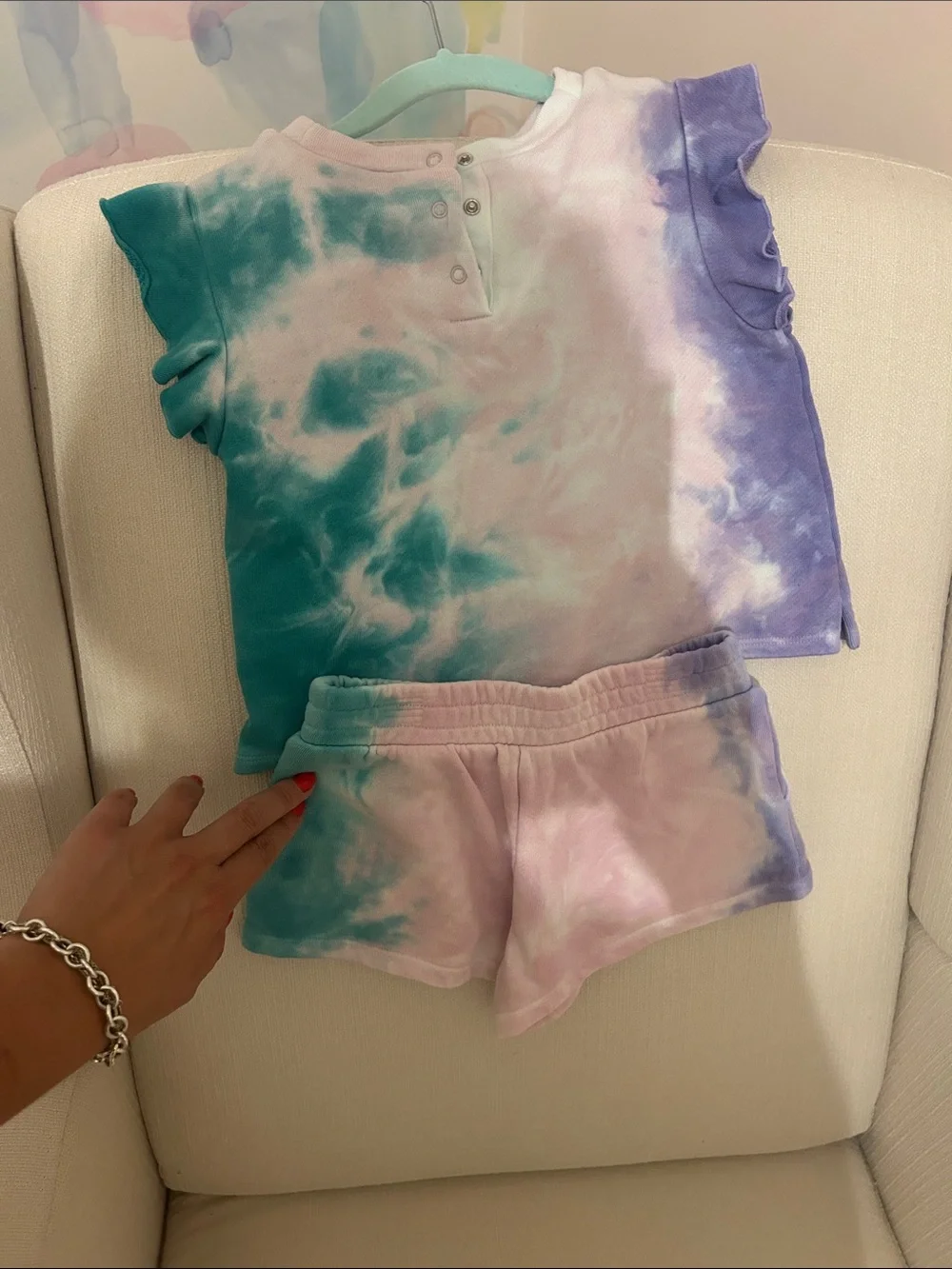 Splendid Girls Tie-Dye Pink Purple Teal Two-Piece Set